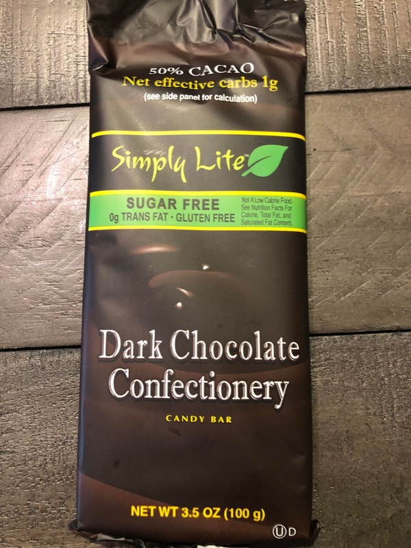 Simply Lite Sugar Free Dark Chocolate Confectionary Candy Bar Food