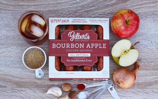 Gilbert's Craft Sausages Bourbon Apple Chicken Sausage - Food Library