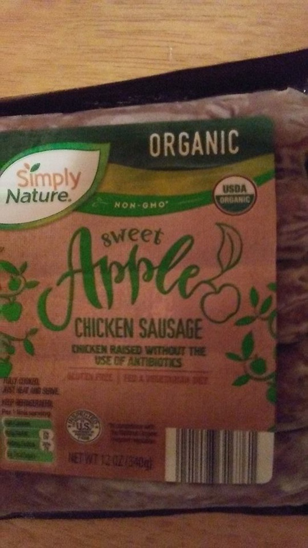 Simply Nature Organic Sweet Apple Chicken Sausage - Food Library
