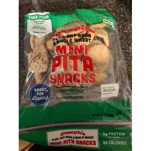 Joseph's Flax, Oat Bran, & Whole Wheat Mini Pita Snacks Food Library