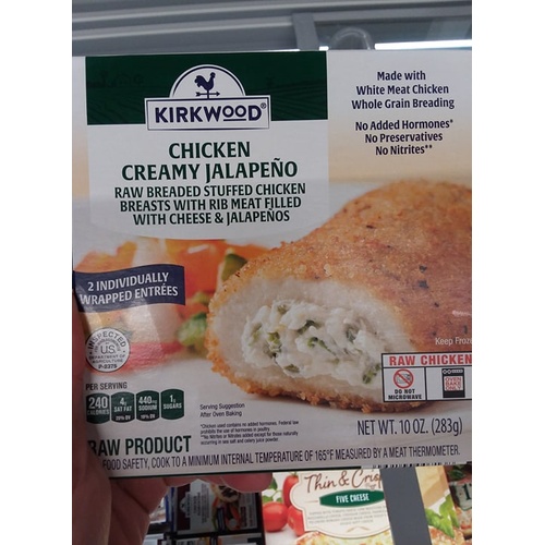 Kirkwood Chicken Creamy Jalapeno Raw Breaded Stuffed Chicken Breasts