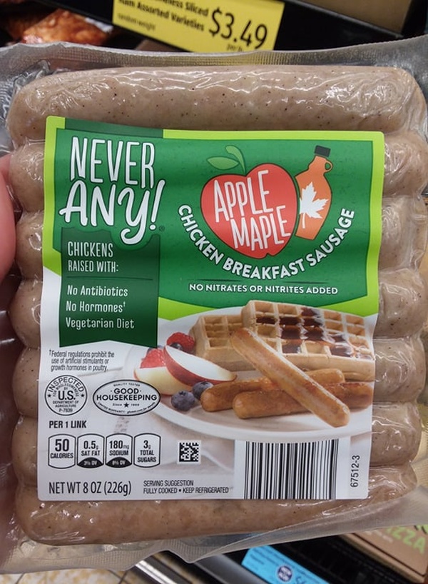 Never Any! Apple Maple Chicken Breakfast Sausage - Food Library