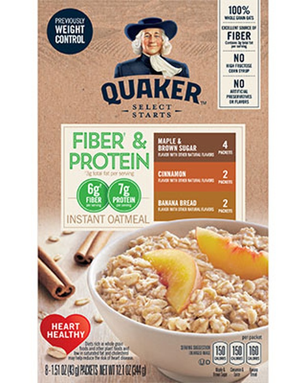 Quaker Fiber & Protein Instant Oatmeal (any flavor) - Food ...