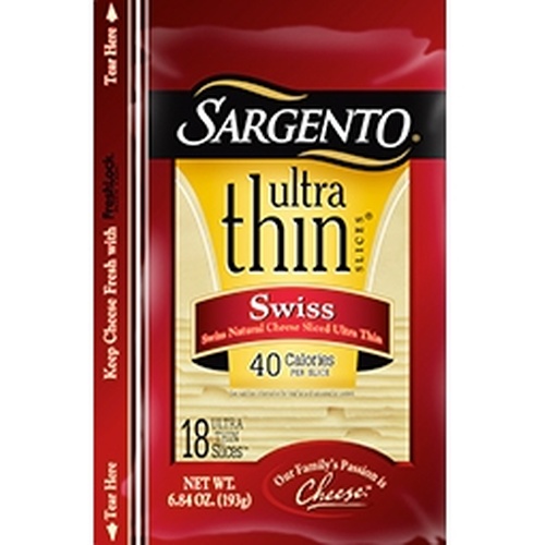 Sargento Ultra Thin 40 Calorie Swiss Cheese Slices Food Library
