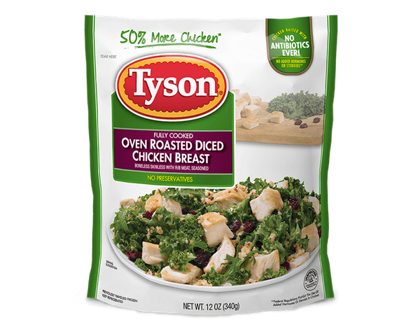 Tyson Fully Cooked Refrigerated Oven Roasted Diced Chicken Breast