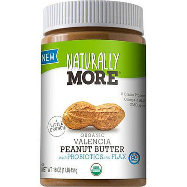 Naturally More Organic Valencia Peanut Butter with Probiotics and Flax