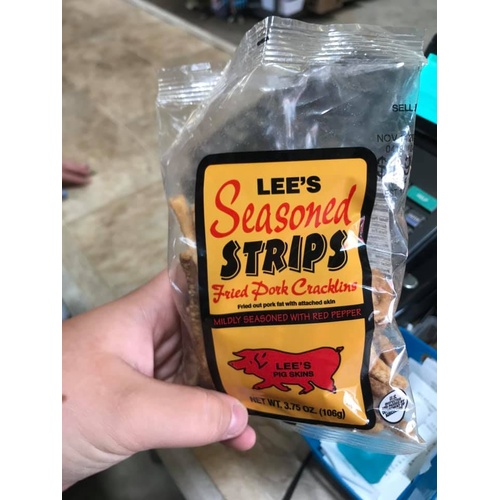 Lee's Seasoned Strips Fried Pork Cracklins Food Library Shibboleth!