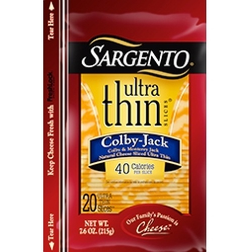 Sargento Ultra Thin 40 Calorie ColbyJack Cheese Slices Food Library