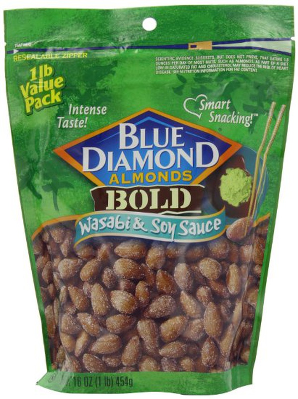 Blue Diamond Wasabi and Soy Sauce Almonds Food Library Shibboleth!