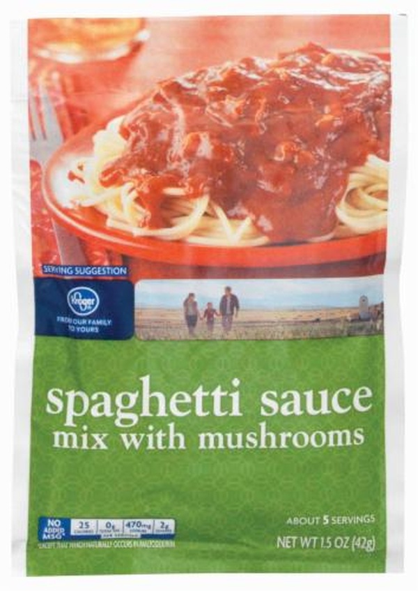 Kroger spaghetti sauce dry mix with mushrooms Food Library Shibboleth