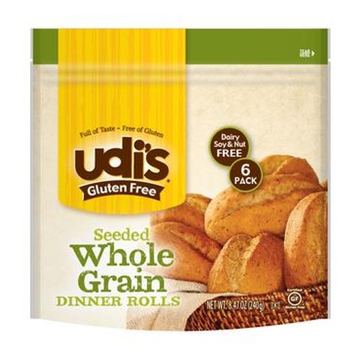 Udi's Gluten Free Seeded Whole Grain Dinner Rolls Food Library