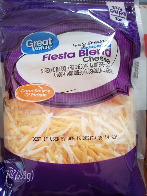 Great Value Finely Shredded Reduced Fat Fiesta Blend Cheese Food