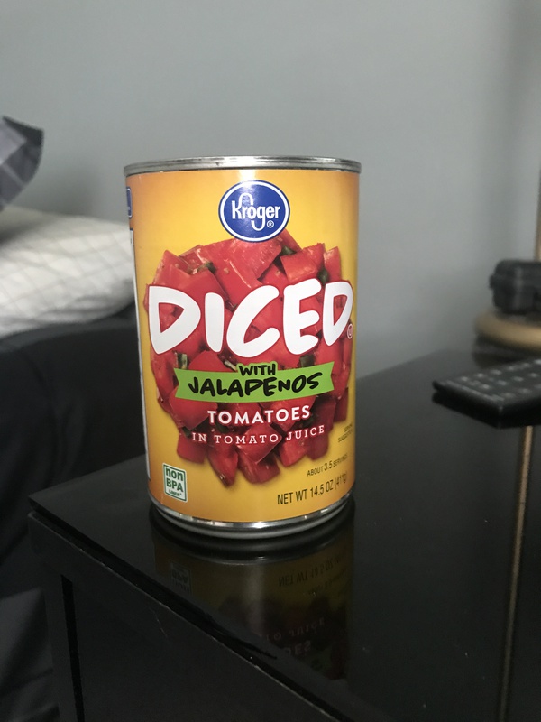 Diced Tomatoes with Jalapenos (any brand) Food Library Shibboleth!