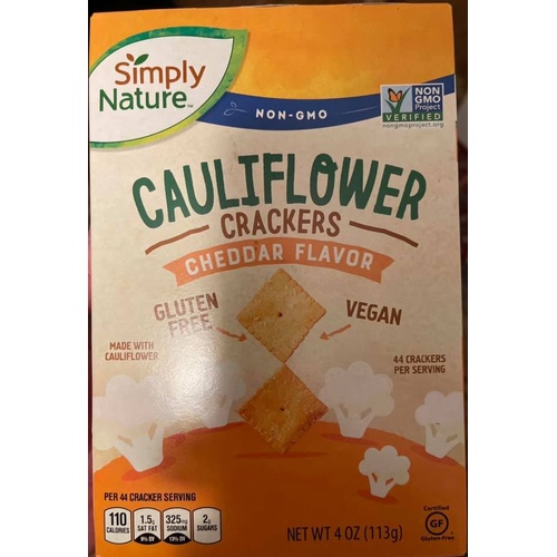 Simply Nature Cauliflower Crackers (any flavor) Food Library Shibboleth