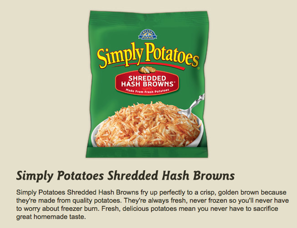 Simply Potatoes - Food Library - Shibboleth
