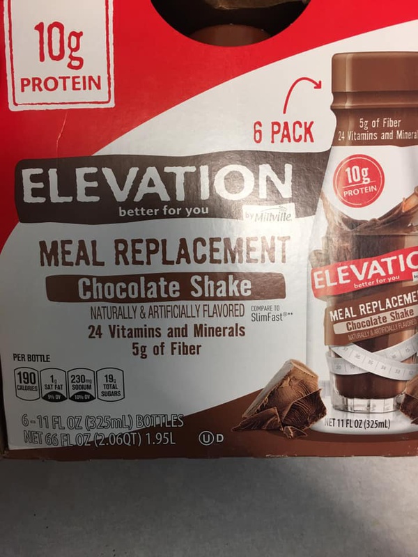 Elevation Meal Replacement Shake (any flavor) Food Library Shibboleth