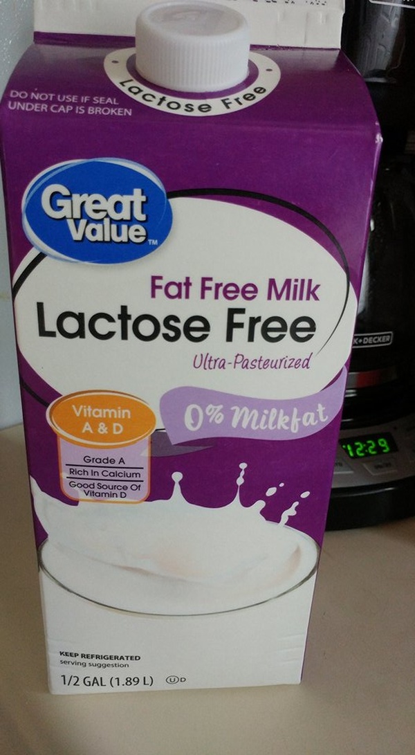 Great Value Fat Free Lactose Free Milk Food Library Shibboleth