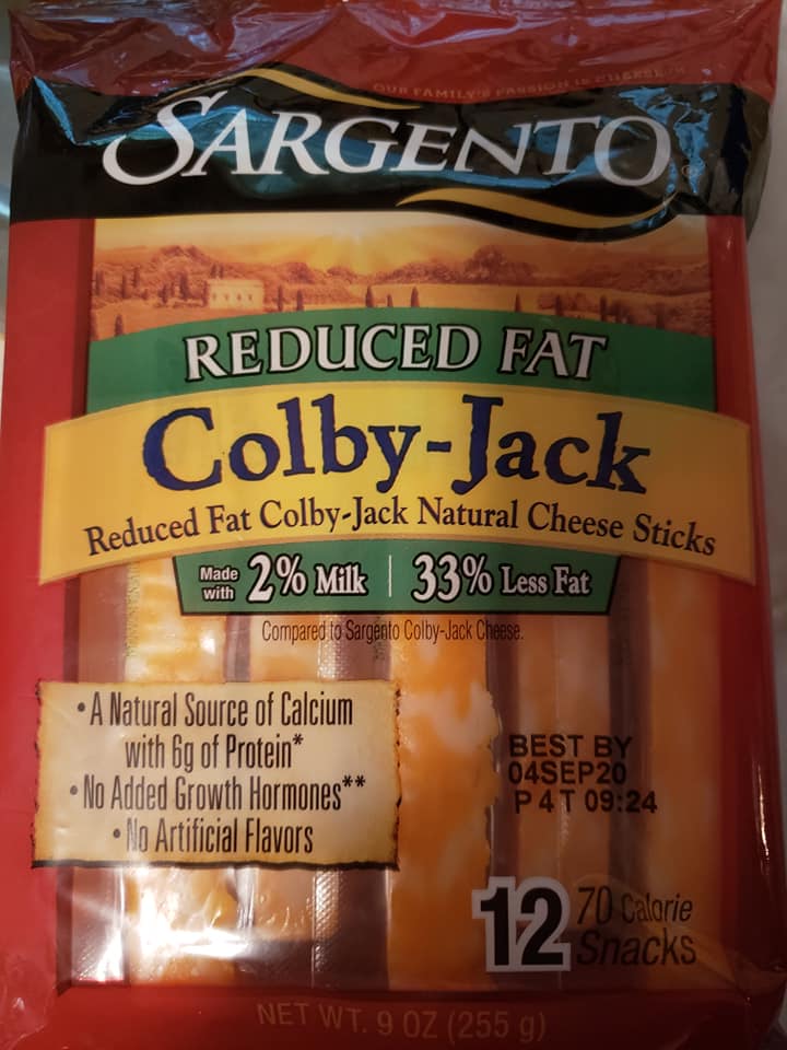 Sargento Reduced Fat ColbyJack Natural Cheese Sticks Food Library