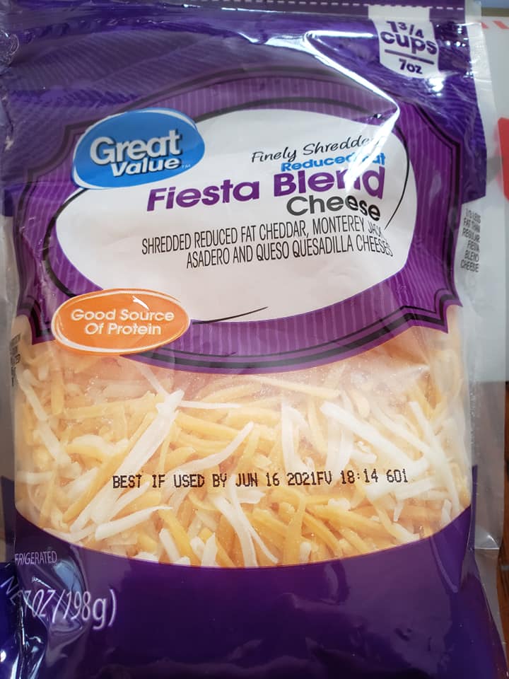 Great Value Finely Shredded Reduced Fat Fiesta Blend Cheese Food