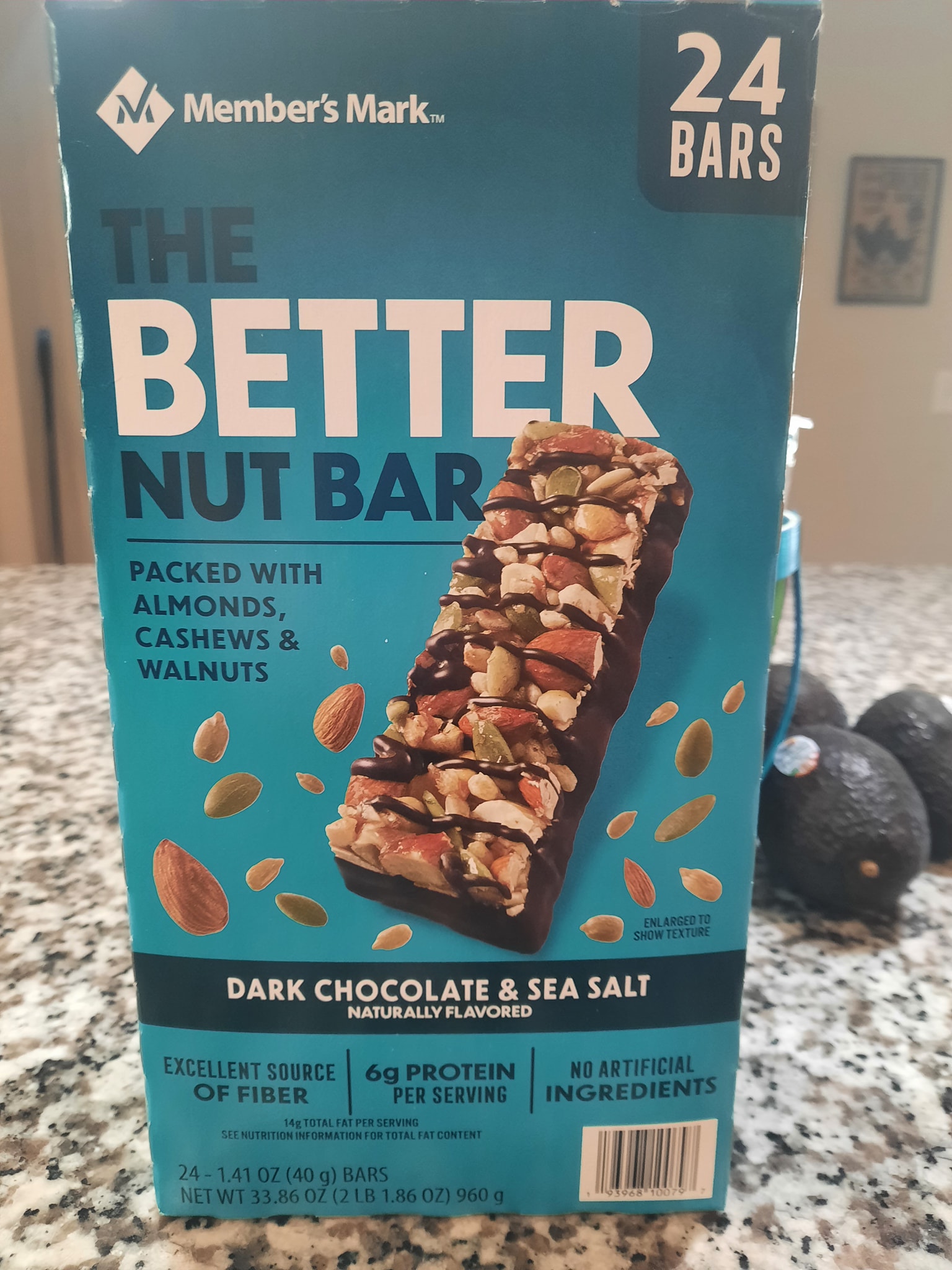 Member's Mark The Better Nut Bar Dark Chocolate & Sea Salt Food