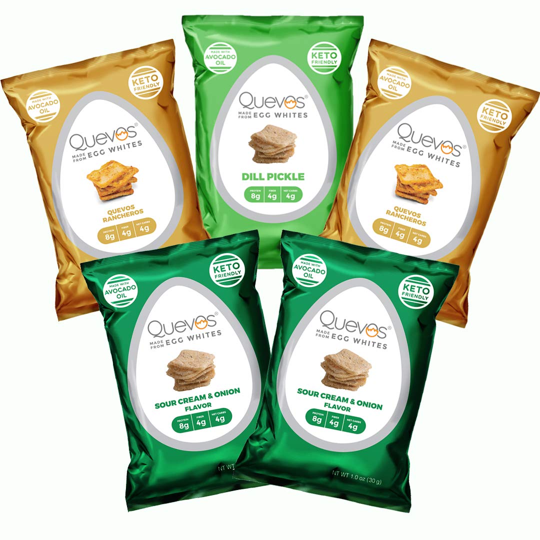 Quevos Egg White Chips (Dill Pickle, Quevos Rancheros, or Sour Cream